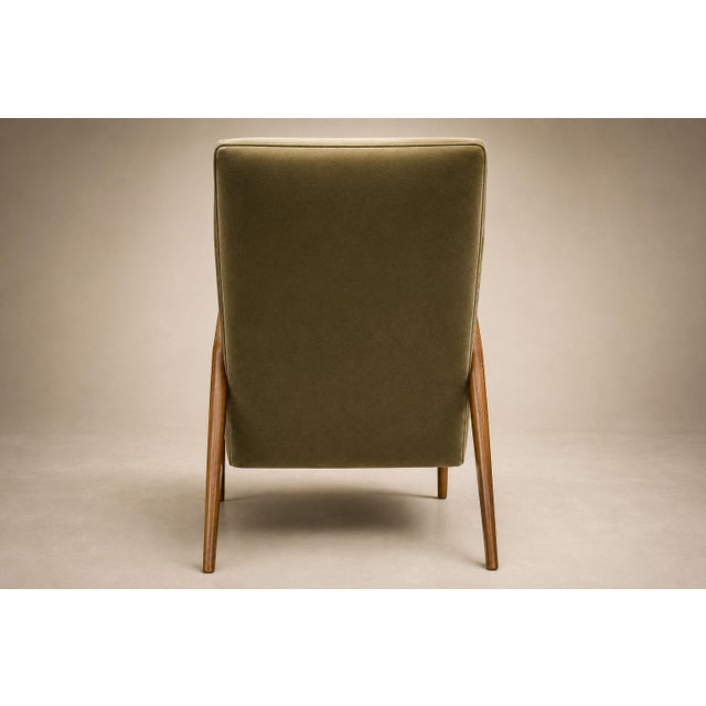 Textile Brazilian Modern Armchair in Pau Marfim & Green Mohair, Pierre Weckx, 1950s For Sale - Image 7 of 15