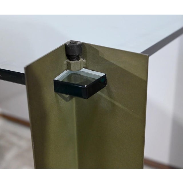 Glass and Sycomore Desk by J. Rondineau, 1990s For Sale - Image 13 of 18