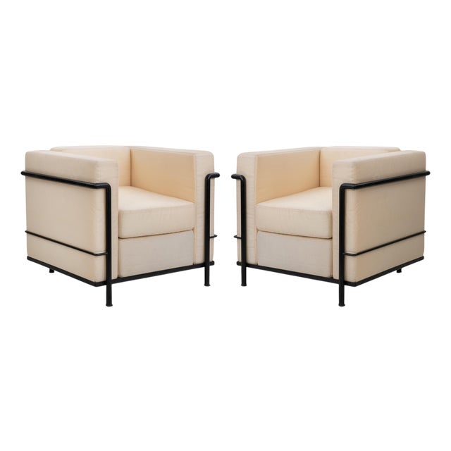 LC2 Armchairs by Le Corbusier for Cassina, Italy, 1970s, Set of 2 For Sale