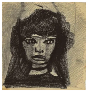 Mino Maccari, Portrait of the Nun, Drawing, Mid 20th Century