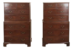 Vintage Geo II Chest on Chests, 1750, Set of 2