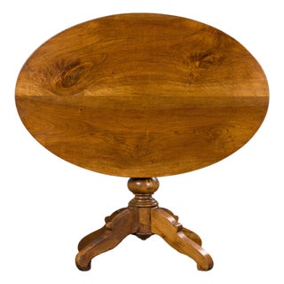 Antique French Louis Philippe Style Walnut Tilt-Top Gueridon Center Table For Sale