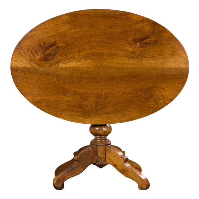 Antique French Louis Philippe Style Walnut Tilt-Top Gueridon Center Table For Sale