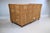 Modern Caned Teak Rattan Loveseat in Blue and White Sunbrella Fabric For Sale - Image 9 of 15