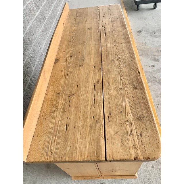 Wood Antique Scrubbed Pine Nine Drawer Buffet For Sale - Image 7 of 11