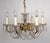 Vintage Brass and Frosted Glass Chandelier from Palwa, 1970s For Sale - Image 4 of 11