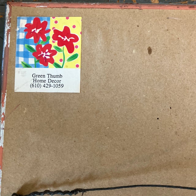 1970’s Original Mono-Print Floral StillLife Painting Framed For Sale - Image 4 of 5