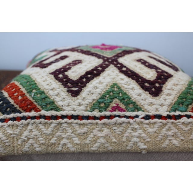 Textile Turkish Kilim Decorative Pillow Cover - 14.5"x15.5" For Sale - Image 7 of 12
