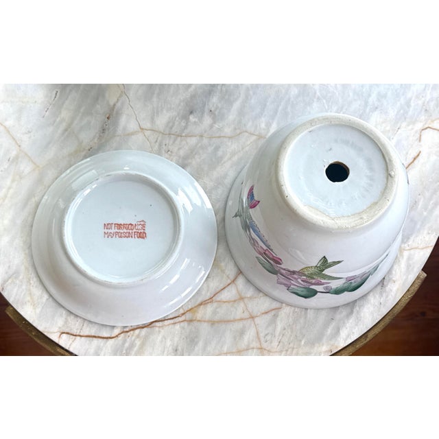 Chinoiserie Planter Hummingbirds & Water Tray For Sale - Image 10 of 11