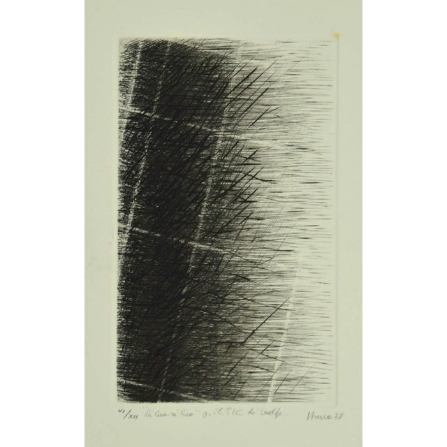Composition is an original contemporary artwork realized in the 1978 by the italian artist guido strazza. Original b/w...