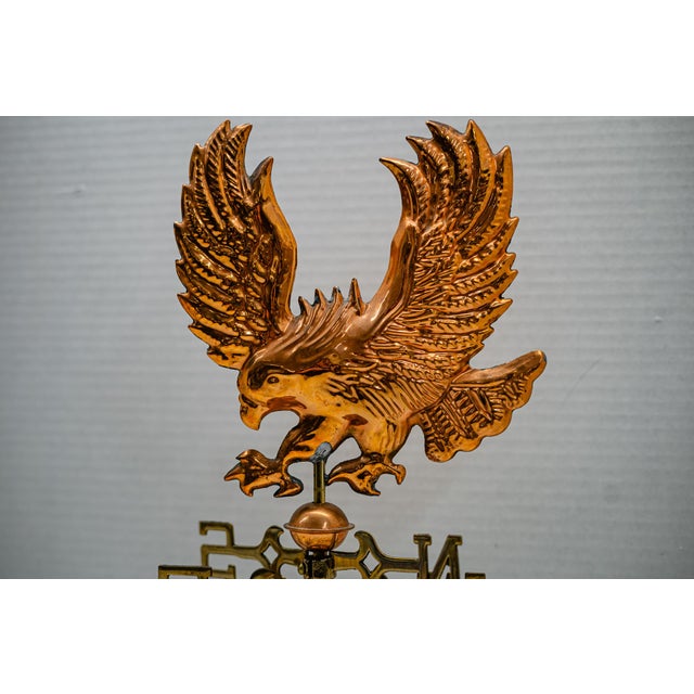 Metal 1980s Copper and Brass Eagle Weather Vane For Sale - Image 7 of 7