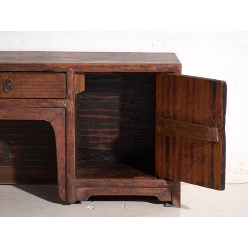 Low Antique Sideboard in Painted Pine, China, 1900 For Sale - Image 9 of 11