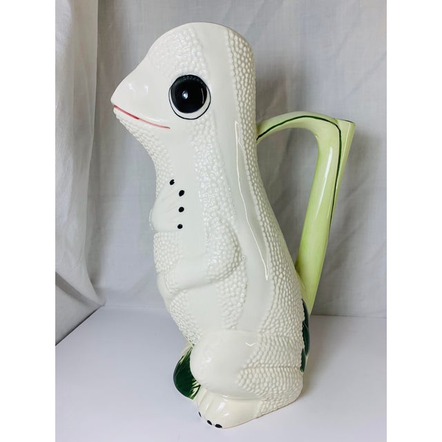 Hollywood Regency Vintage Mottahedeh Fine Porcelain Hobnail Frog Pitcher For Sale - Image 3 of 9