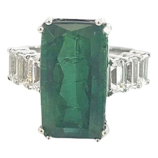 Natural Tourmaline Sapphire Ring 7 14k WG 12.17 TCW Certified For Sale