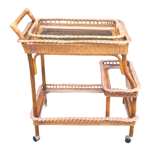 Rattan-Wicker Bar Cart