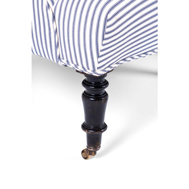 French Chairs in Princeton Ticking, Set of 2 For Sale - Image 5 of 14