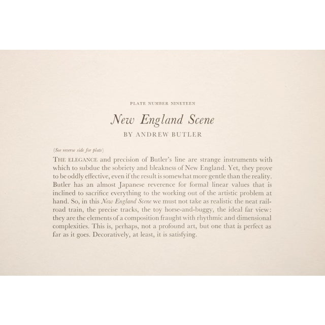 Antique White 1939 After Andrew Butler "New England Scene", First Edition Period Offset Lithograph For Sale - Image 8 of 9