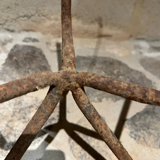 Brown 1950s Sculptural Midcentury Rusty Tripod Planter Pedestal Stand For Sale - Image 8 of 11