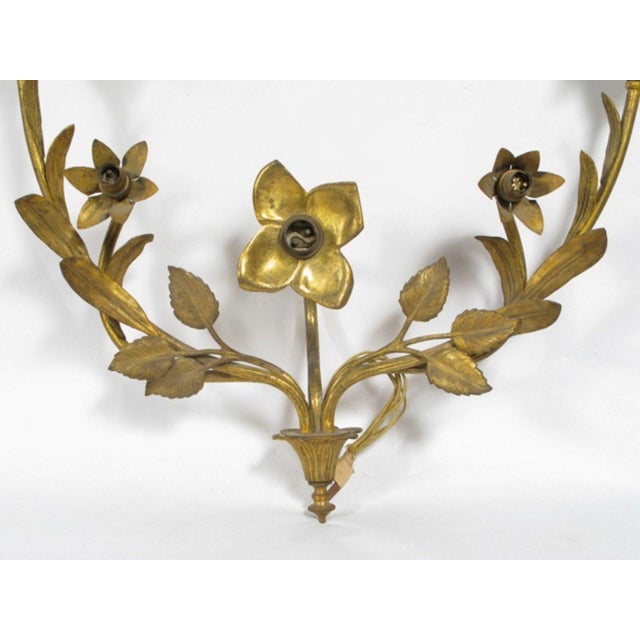 Metal Golden Bronze Wall Lamp, 1950s, Set of 2 For Sale - Image 7 of 8