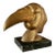 Vintage 1950s Large Brass Hornbill Toucan Bird on Marble Plinth For Sale
