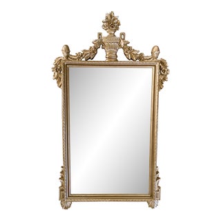 1970s Carver’s Guild Louis XVI Footed Pier Mirror- Restored Giltwood For Sale