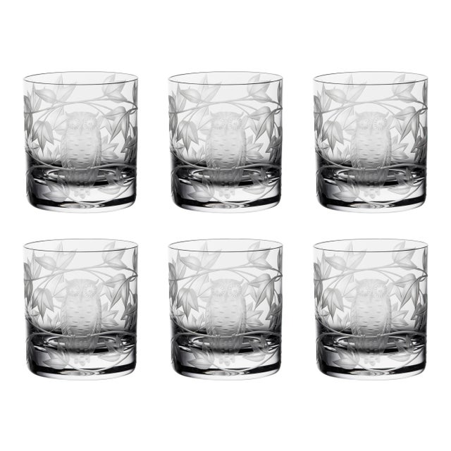 ARTEL Night Owl Double Old Fashioned Glass in Clear - Set of 6 For Sale