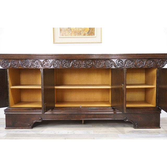 Brown Oak Buffet, 1890s For Sale - Image 6 of 16