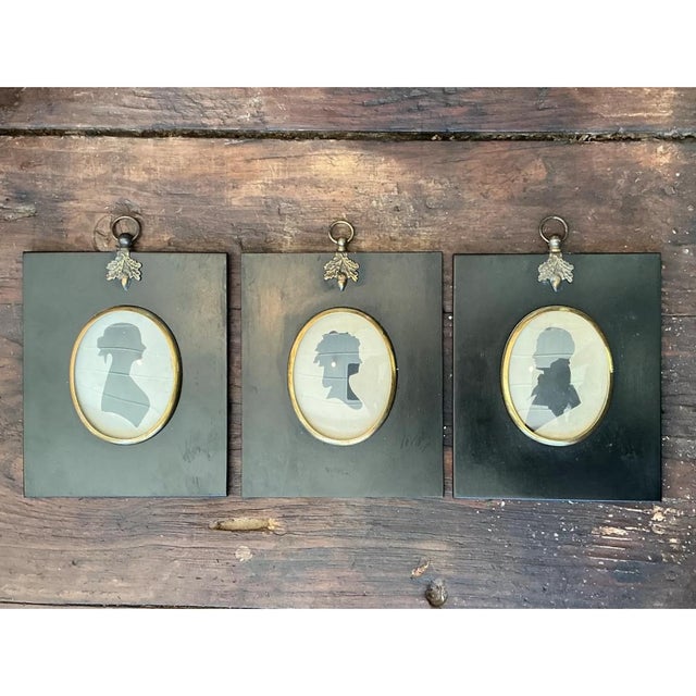 Vintage Silhouette Portraits in Black Frames - Set of 4 For Sale - Image 12 of 12