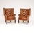 Brown Antique Leather Barrel Back Wing Armchairs, 1920s, Set of 2 For Sale - Image 8 of 8