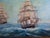 An original mid-century oil painting on canvas by artist Jantz, dated 1971. This dynamic nautical scene captures two...