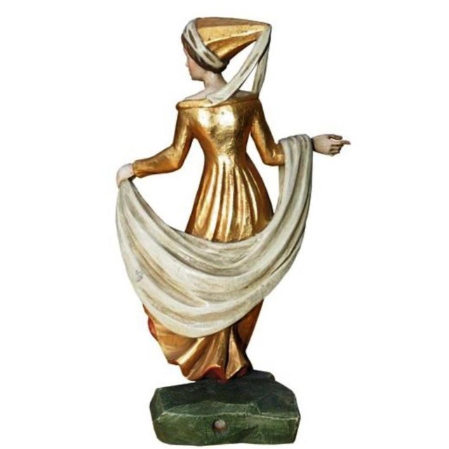 Set of 6 1970s Morisken Dancers, Munich Hand-Carved Wood Figures, Signed Virgil Oberpacher For Sale - Image 10 of 13