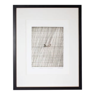 1982 “Fisherman in a Rainstorm” Abstract Etching by Art Hansen For Sale