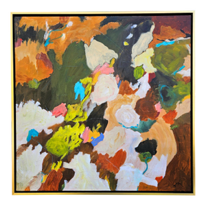 "A Rose by Any Other Name" Abstract Painting by Laurie MacMillan, Framed