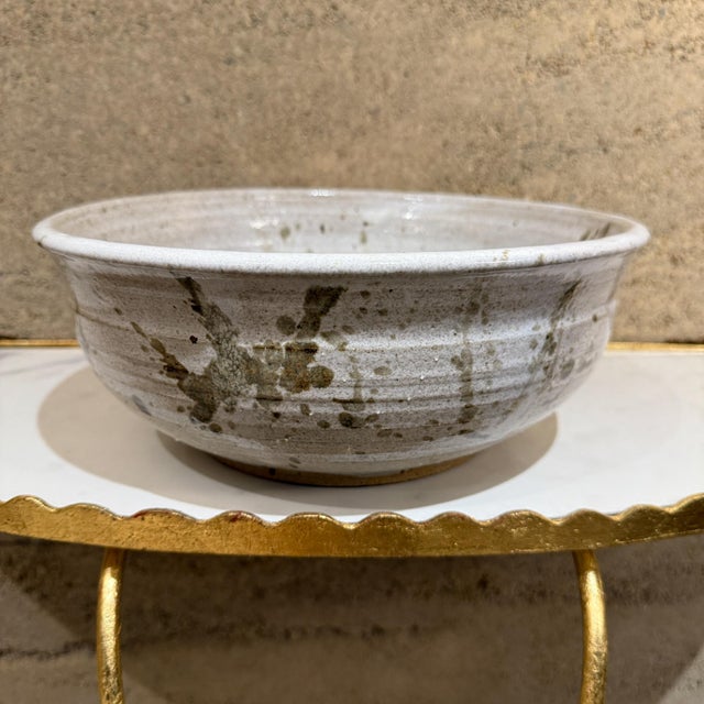 1980 Leon Art Bowl Handmade Glazed Studio Pottery Post Modern Stoneware For Sale - Image 13 of 14