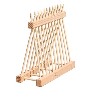 Antique Style European Plate Rack | Hand-Crafted Vintage Reproduction Dish Rack | Holds 10 Dinner Plates Up to 11" | Solid Pine Unfinished For Sale