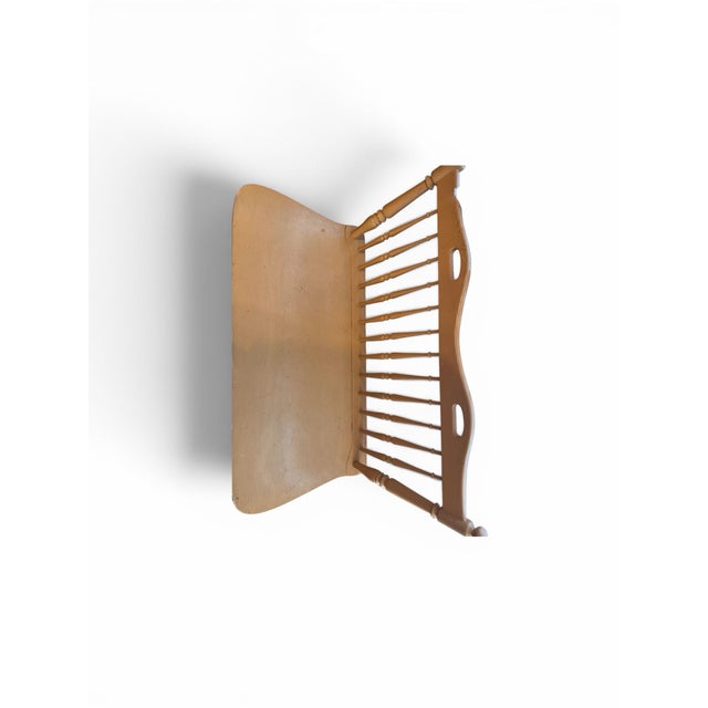 American Vintage Maple Colonial Style Spindle Bench For Sale - Image 3 of 3