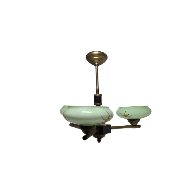 Art Deco Style Bakelite Chandelier, Poland, 1950s For Sale - Image 6 of 15