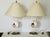 Mid century vintage pair of sea shell lamps with original paper shades. Great period decor.