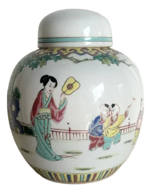 Chinese Hand Painted Porcelain Ginger Jar