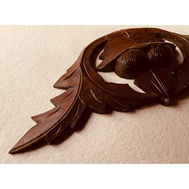 19th C. Hand-Carved Walnut Architectural Fragment - Acorn & Oak Leaf Medallion For Sale - Image 10 of 13