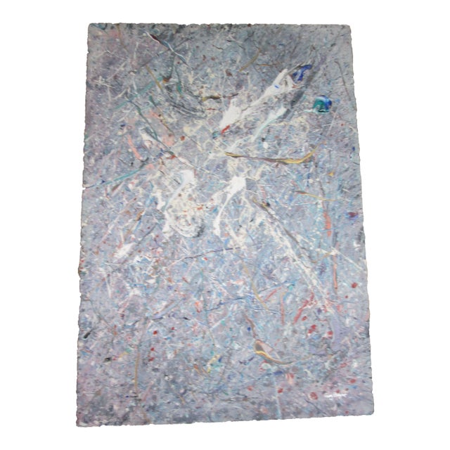 Large Splatter Art With Shimmer Sogned For Sale