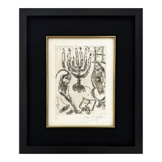 Marc Chagall, Le Candelabre, Hand Signed Aquatint and Etching, Edition 8/35, Cramer 19, 1967 For Sale