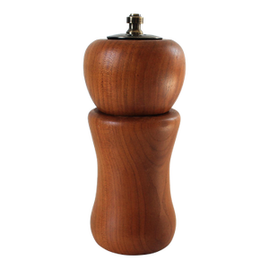 Vintage Hand Turned Cherrywood Salt Shaker & Pepper Grinder Combo