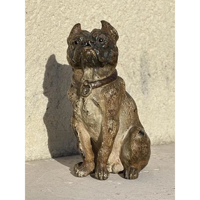 Metal Vienna Bronze Seated Bulldog For Sale - Image 7 of 11
