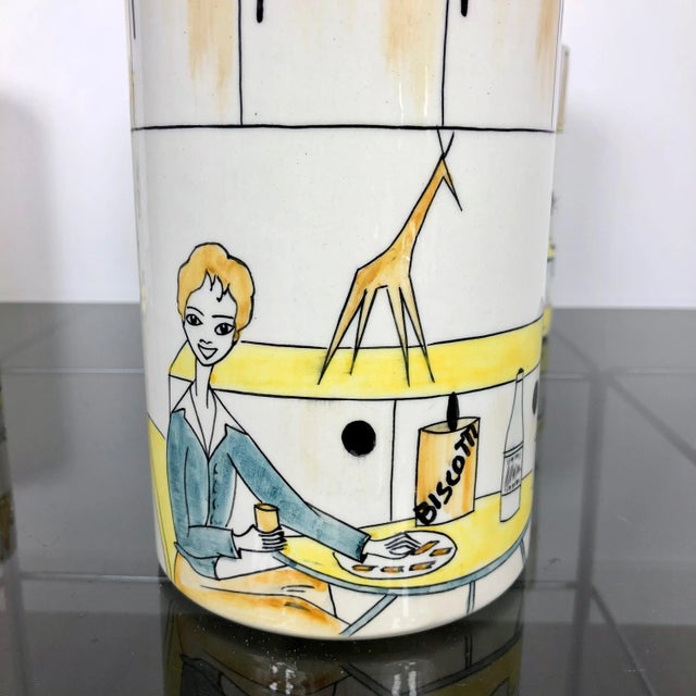 Blue Italian Futurist Ceramic Spice Jar Mix from Alfa, 1950s, Set of 9 For Sale - Image 8 of 17