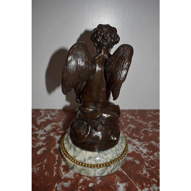 Cream After E.M. Falconnet, Pensive Love, 1870, Bronze For Sale - Image 8 of 13