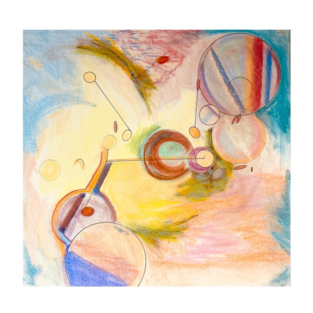 Abstract Abstract Celestial Vocabulary in Pastels on Paper by Erik Sulander For Sale - Image 3 of 4