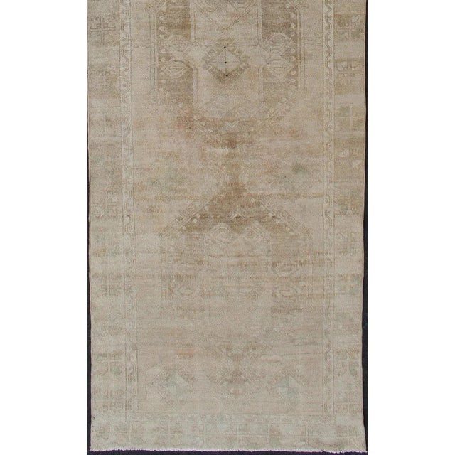 Turkish Vintage Turkish Runner in Earth Tones & Light Brown in Medallions For Sale - Image 3 of 12