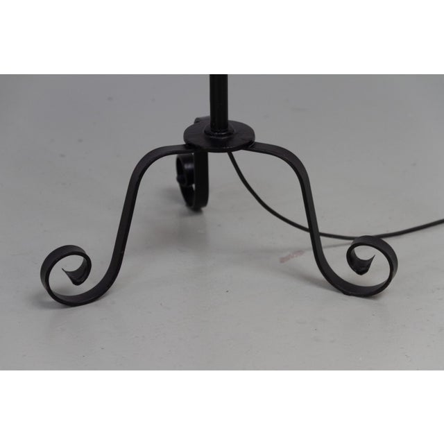 Art Deco Danish Tripod Floor Lamp in Wrought Iron, 1940s For Sale - Image 17 of 18