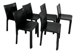 Cab 412 Chairs attributed to Mario Bellini for Cassina, Set of 6